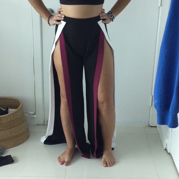 high waisted split pants